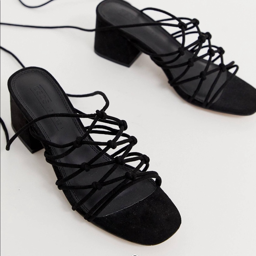 NEW ASOS Harvie Knotted detail block sandals
